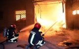 آتش سوزی یک مغازه مکانیکی در سراب