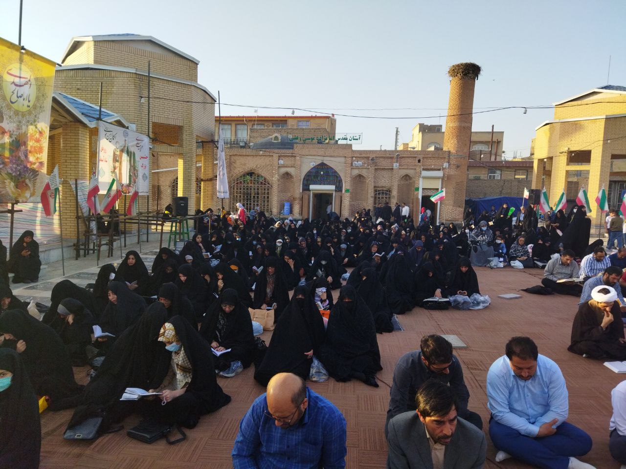 قرائت دعای عرفه در جوار شهدا و آستان مقدس امامزاده موسی و علی سراب